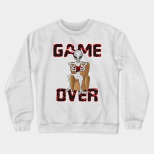 gray alien lover of video games. Game over. Crewneck Sweatshirt